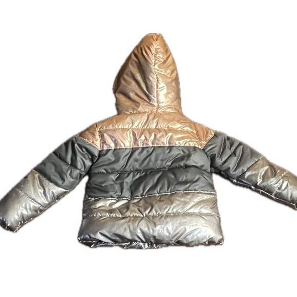 Girls metallic puffer jacket coat Body Glove size 2T pink black silver - Picture 2 of 10